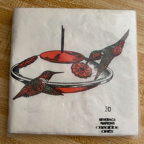 VTG 1970s Hummingbird Paper Napkins Set of 30 - Picture 4 of 7